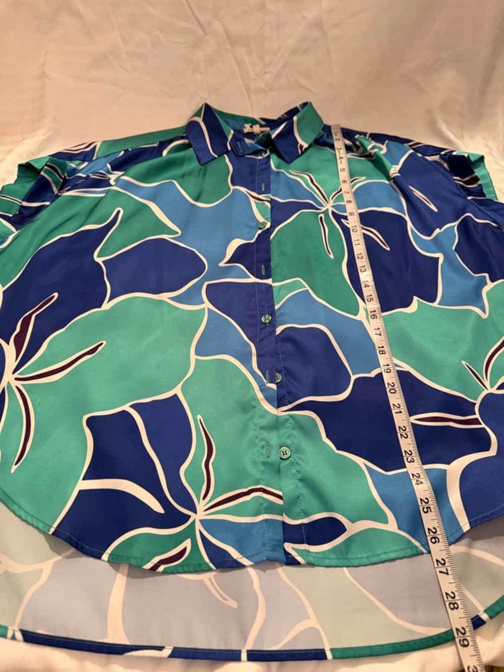 JODIFL Blue & Teal Floral Button-Down Top - Picture 7 of 8